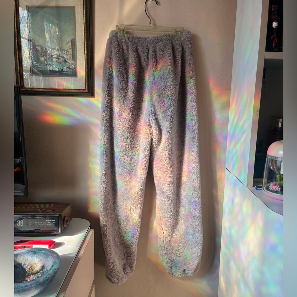SHEIN Sherpa and fuzzy brown sweatpants